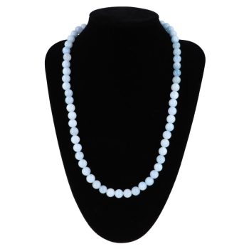 Akvamarin nyaklánc "A" golyós 8 mm 50 cm-es