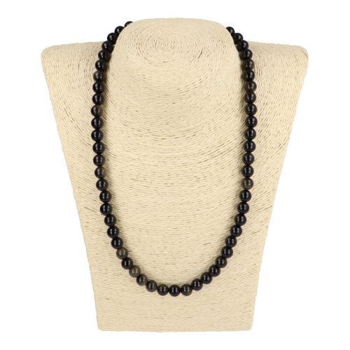 Arany obszidián nyaklánc golyós 8 mm 50 cm-es
