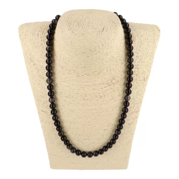 Ezüst obszidián nyaklánc golyós 8 mm 50 cm-es