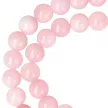 Festett jáde nyaklánc golyós rózsaszín 8 mm 50 cm-es