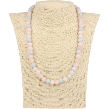 Morganit nyaklánc vegyes színű golyós 8 mm 50 cm-es