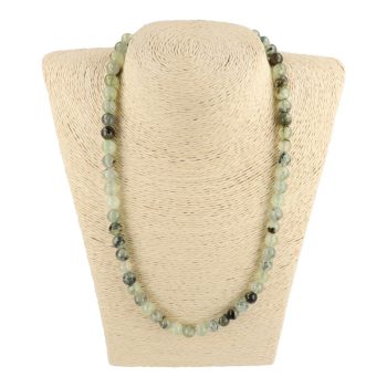 Prehnit nyaklánc golyós 8 mm 50 cm-es