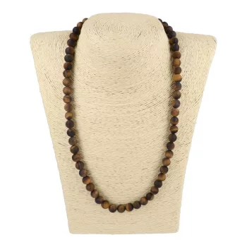 Tigrisszem nyaklánc matt golyós 8 mm 50 cm