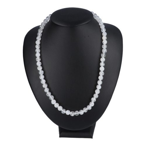 Roppantott kvarc nyaklánc golyós 8 mm 50 cm-es