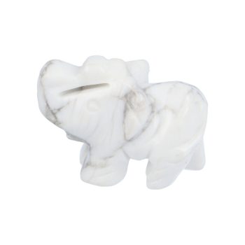 Elefánt, howlit, faragott figura, 25 mm