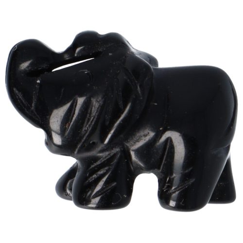 Elefánt, ónix, faragott figura, 25 mm