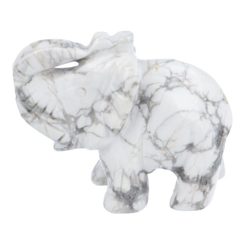 Elefánt, howlit, faragott figura, 52 mm