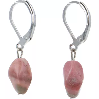 Fülbevaló, rodonit, csavart 
forma