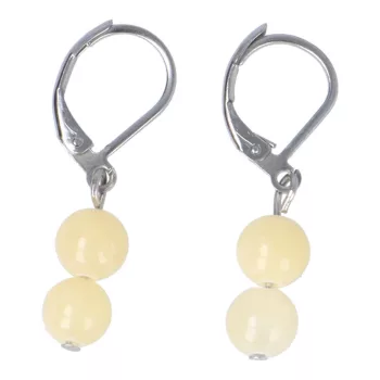 Fülbevaló, golyós, 2 db-os, topázos sárga aventurin