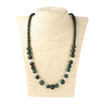   Fuchsit hegyikristállyal nyaklánc 6-10 mm növekvő golyós 