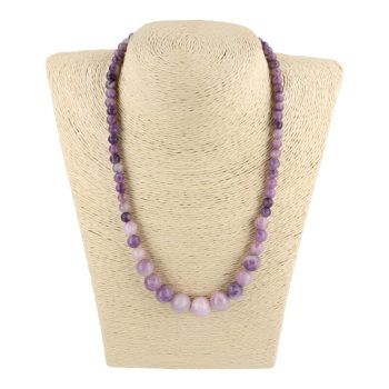 Lepidolit nyaklánc 6-12 mm növekvő golyós