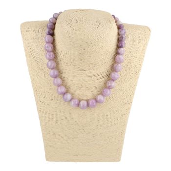 Lepidolit nyaklánc 8-12 mm növekvő golyós