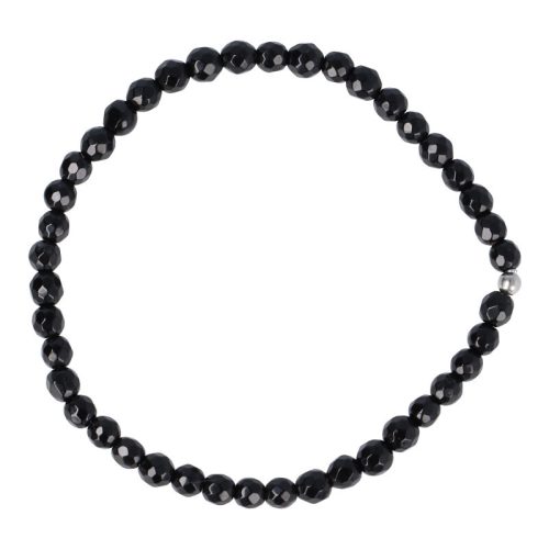 Ónix karkötő fazettált golyós 4 mm