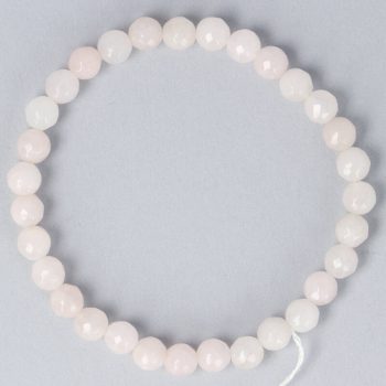 Rózsakvarc karkötő fazettált golyós 6 mm