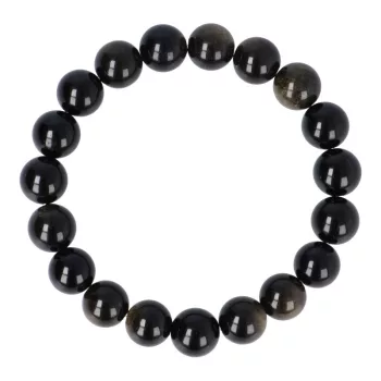 Arany obszidián karkötő golyós 10 mm