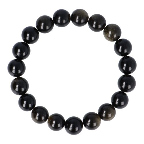 Arany obszidián karkötő golyós 10 mm