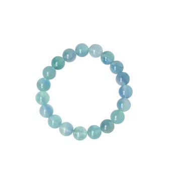 Fluorit kék golyós, 10 mm, karkötő