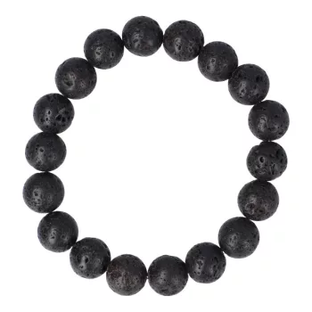 Lávakő karkötő golyós 10 mm