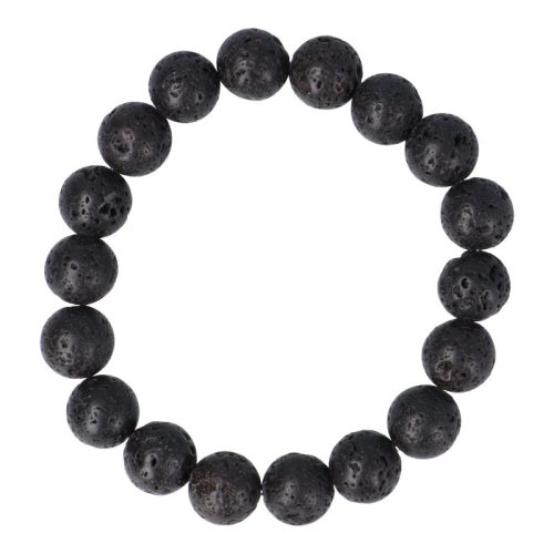 Lávakő karkötő golyós 10 mm