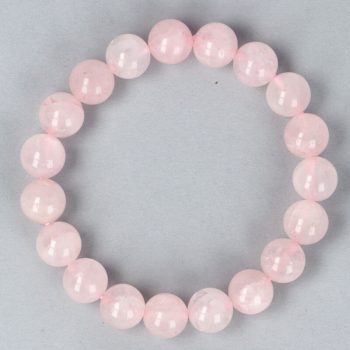 Rózsakvarc karkötő golyós 10 mm