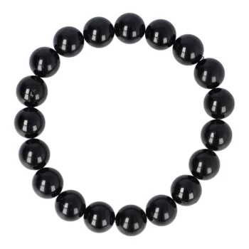 Turmalin karkötő fekete golyós 10 mm