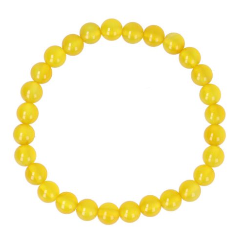Sárga achát karkötő golyós 6 mm
