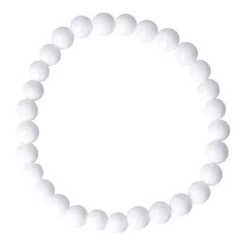 Festett jáde karkötő fehér golyós 6 mm