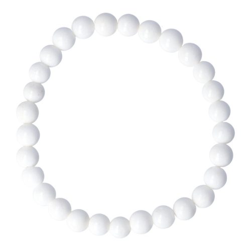 Festett jáde karkötő fehér golyós 6 mm