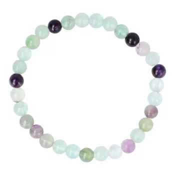 Fluorit karkötő vegyes színű golyós 6 mm