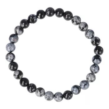 Hópehely obszidián karkötő golyós 6 mm