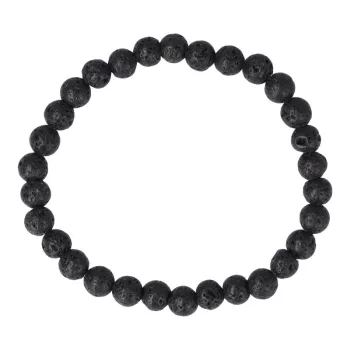 Lávakő karkötő golyós 6 mm