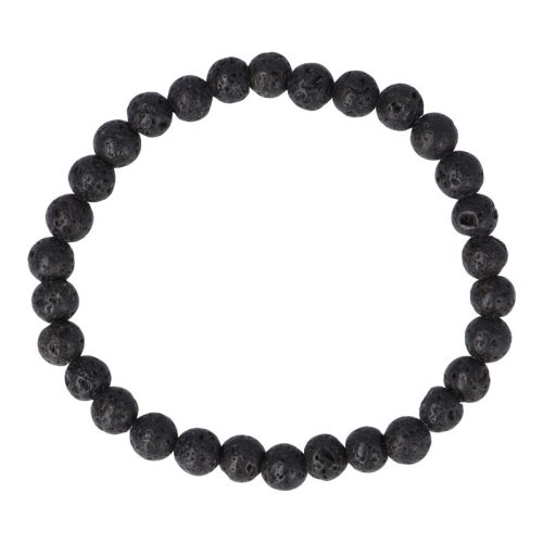 Lávakő karkötő golyós 6 mm
