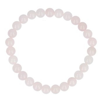 Rózsakvarc karkötő golyós 6 mm
