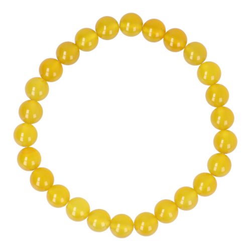 Sárga achát karkötő golyós 8 mm