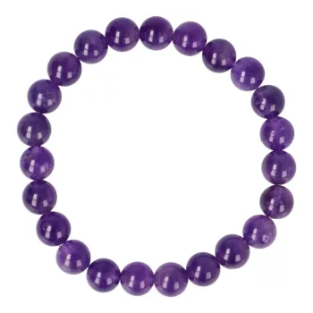 Ametiszt karkötő "A" golyós 8 mm