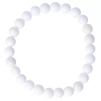 Festett jáde karkötő fehér golyós 8 mm