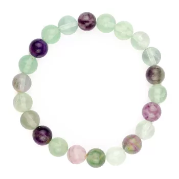 Fluorit karkötő vegyes színű golyós 8 mm