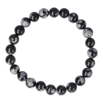 Hópehely obszidián karkötő golyós 8 mm