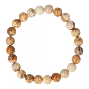 Képjáspis karkötő golyós 8 mm