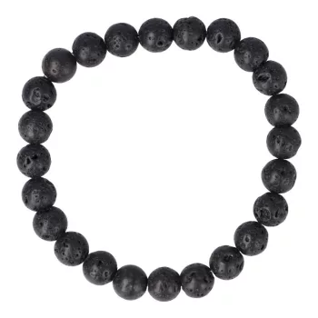 Lávakő karkötő golyós 8 mm