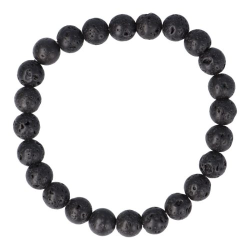 Lávakő karkötő golyós 8 mm