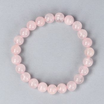 Rózsakvarc karkötő golyós 8 mm