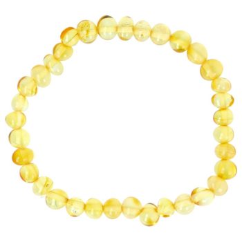 Borostyán, barokk, világos méz, 4-6 mm, karkötő