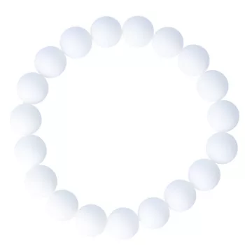 Festett jáde karkötő matt fehér golyós 10 mm