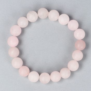 Rózsakvarc karkötő golyós matt 10 mm