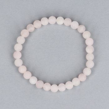 Rózsakvarc karkötő matt golyós 6 mm