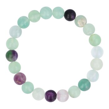 Fluorit karkötő vegyes színű matt golyós 8 mm