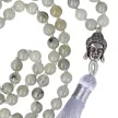 Labradorit mala nyaklánc Buddha fejjel bojtos
