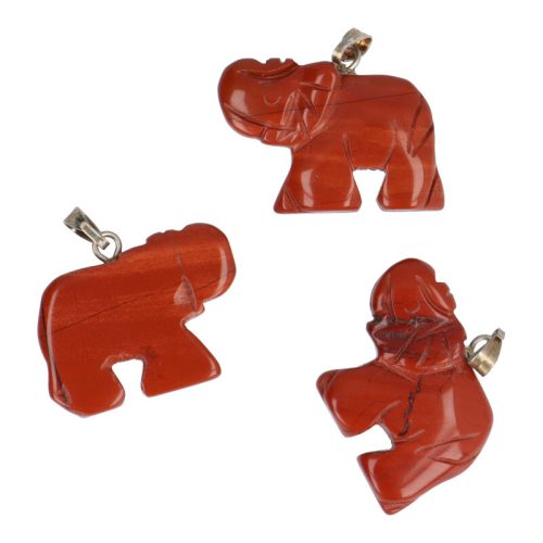 Elefánt medál, piros jáspis