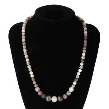 Botswana achát nyaklánc matt 6-10 mm növekvő golyós 